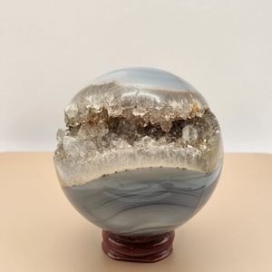 Blue Gray Druzy Agate Sphere